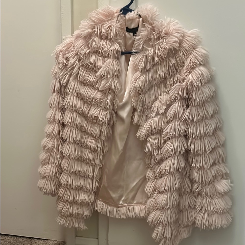 Elegant Pink Fringe Jacket